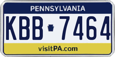 PA license plate KBB7464