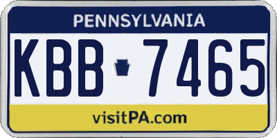 PA license plate KBB7465