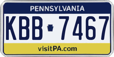 PA license plate KBB7467