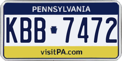 PA license plate KBB7472
