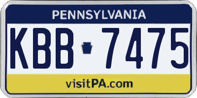 PA license plate KBB7475
