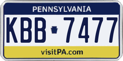 PA license plate KBB7477