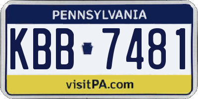 PA license plate KBB7481