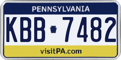 PA license plate KBB7482