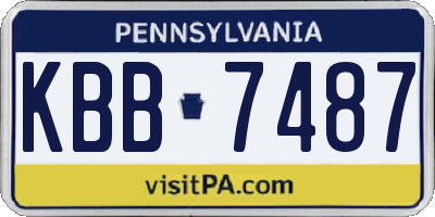 PA license plate KBB7487