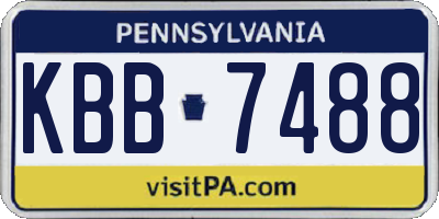 PA license plate KBB7488
