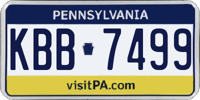 PA license plate KBB7499
