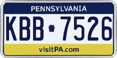 PA license plate KBB7526