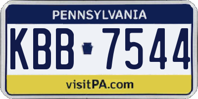 PA license plate KBB7544