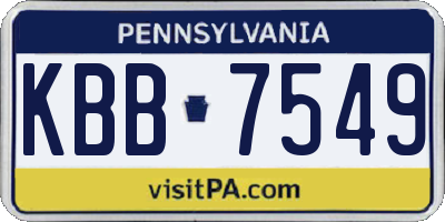 PA license plate KBB7549