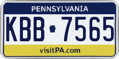 PA license plate KBB7565