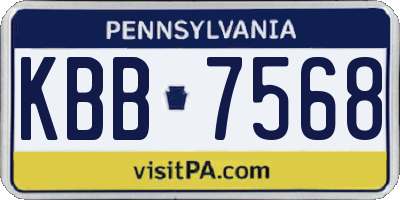 PA license plate KBB7568