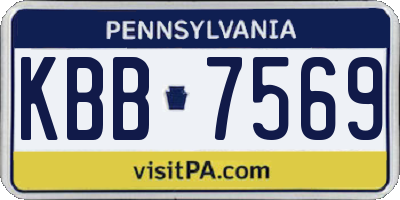 PA license plate KBB7569
