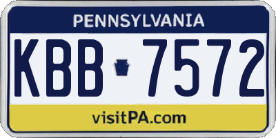 PA license plate KBB7572