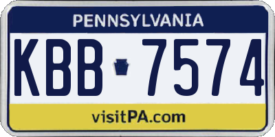 PA license plate KBB7574
