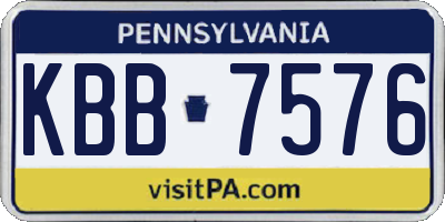 PA license plate KBB7576