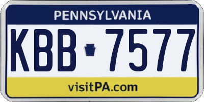 PA license plate KBB7577