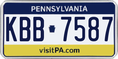 PA license plate KBB7587