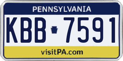 PA license plate KBB7591