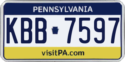 PA license plate KBB7597