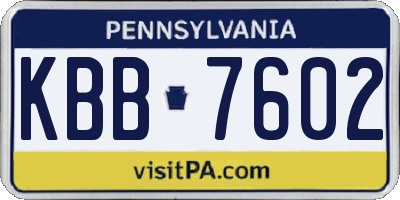 PA license plate KBB7602