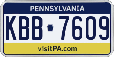 PA license plate KBB7609