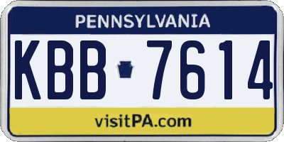 PA license plate KBB7614