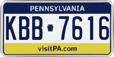 PA license plate KBB7616