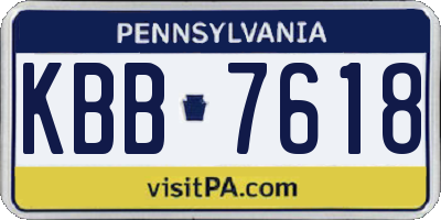 PA license plate KBB7618
