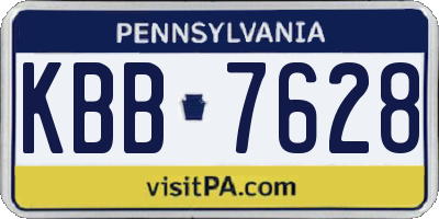 PA license plate KBB7628