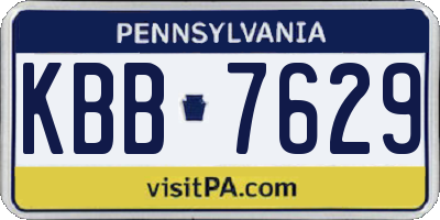 PA license plate KBB7629