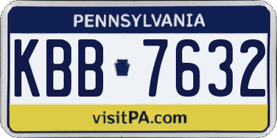 PA license plate KBB7632