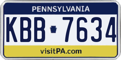 PA license plate KBB7634