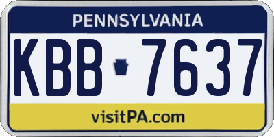 PA license plate KBB7637