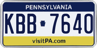 PA license plate KBB7640