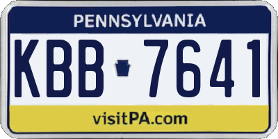 PA license plate KBB7641