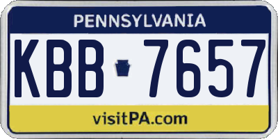 PA license plate KBB7657