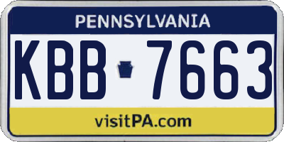 PA license plate KBB7663