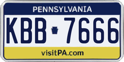 PA license plate KBB7666