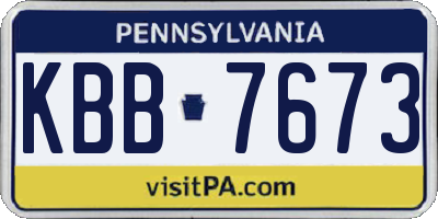 PA license plate KBB7673