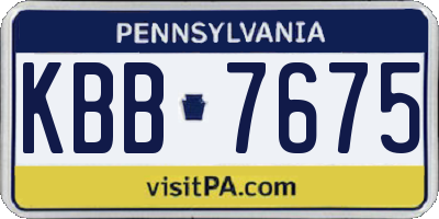 PA license plate KBB7675