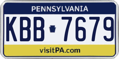PA license plate KBB7679