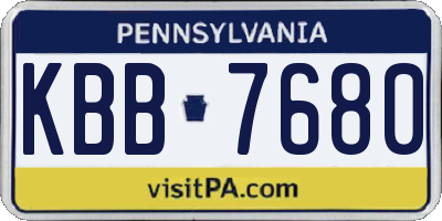 PA license plate KBB7680