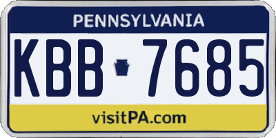 PA license plate KBB7685