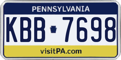 PA license plate KBB7698