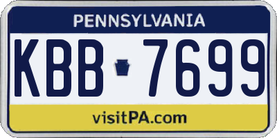 PA license plate KBB7699