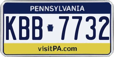 PA license plate KBB7732