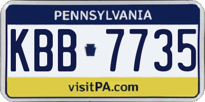 PA license plate KBB7735