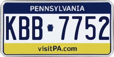 PA license plate KBB7752