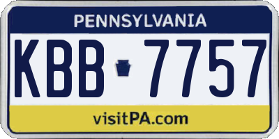 PA license plate KBB7757